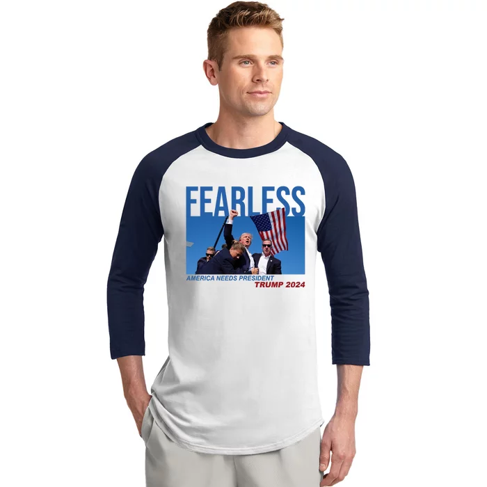 Fearless America Needs President Trump 2024 Baseball Sleeve Shirt