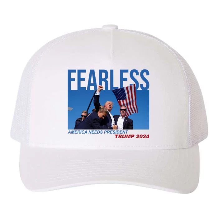 Fearless America Needs President Trump 2024 Yupoong Adult 5-Panel Trucker Hat