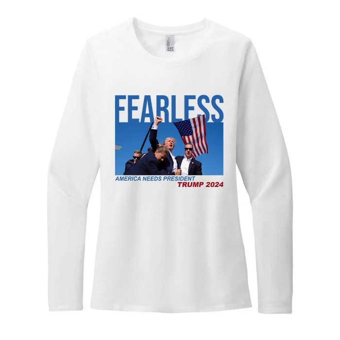 Fearless America Needs President Trump 2024 Womens CVC Long Sleeve Shirt