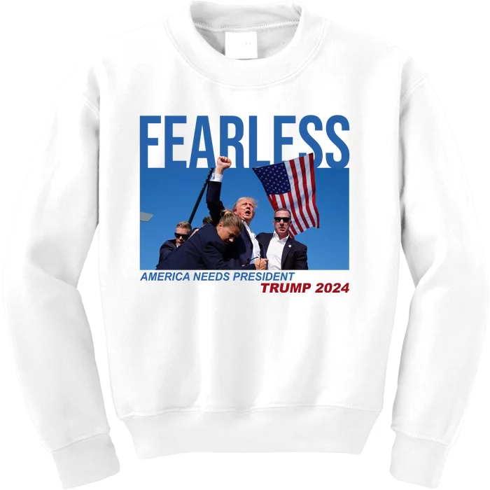 Fearless America Needs President Trump 2024 Kids Sweatshirt