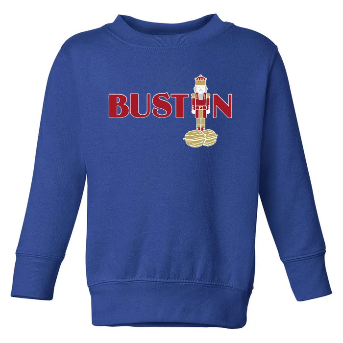 Funny Adult Nut Cracker Bustin Gym Christmas Weightlifting Toddler Sweatshirt