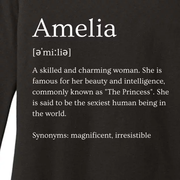 Funny Amelia Name Meaning Gift Womens CVC Long Sleeve Shirt