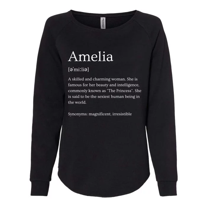 Funny Amelia Name Meaning Gift Womens California Wash Sweatshirt