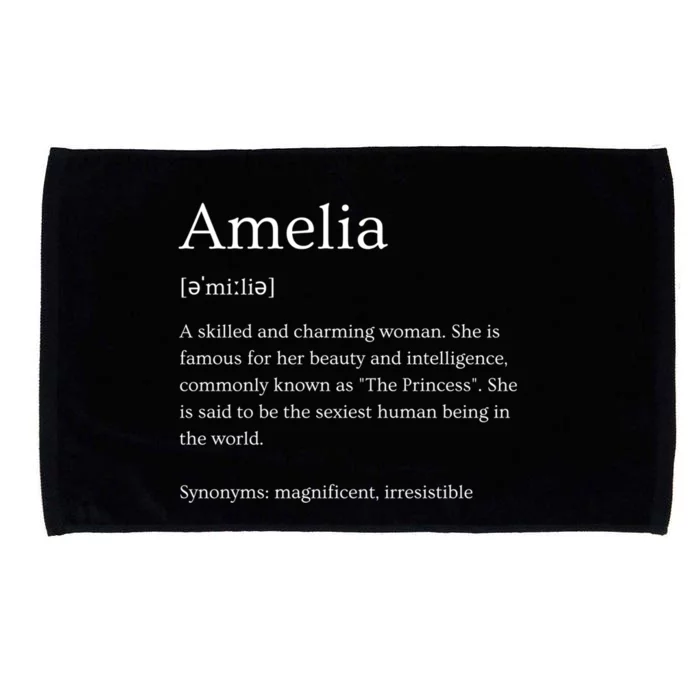 Funny Amelia Name Meaning Gift Microfiber Hand Towel