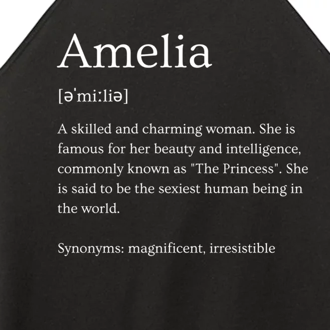 Funny Amelia Name Meaning Gift Women’s Perfect Tri Rocker Tank