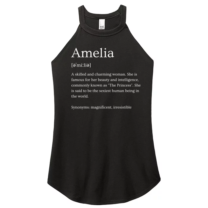 Funny Amelia Name Meaning Gift Women’s Perfect Tri Rocker Tank