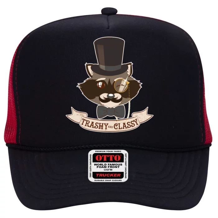 Fancy Trashy Classy Raccoon High Crown Mesh Trucker Hat