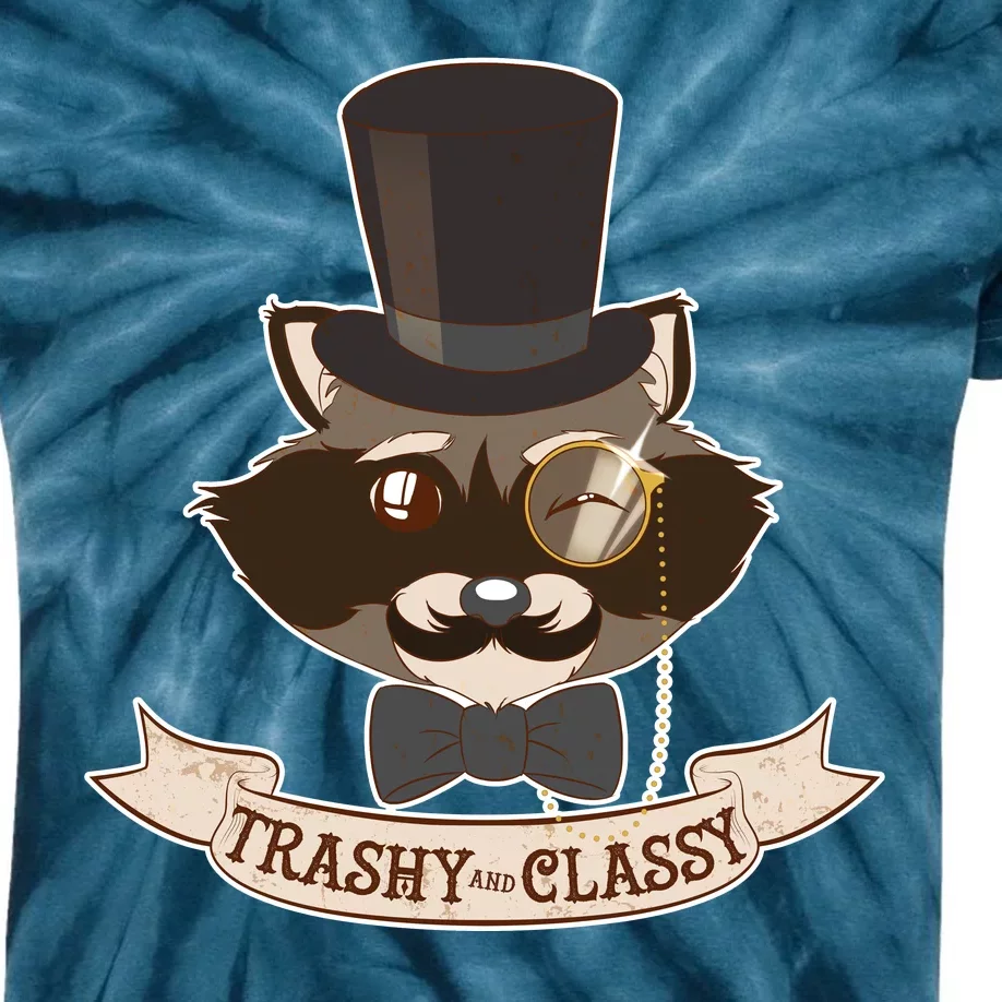 Fancy Trashy Classy Raccoon Kids Tie-Dye T-Shirt