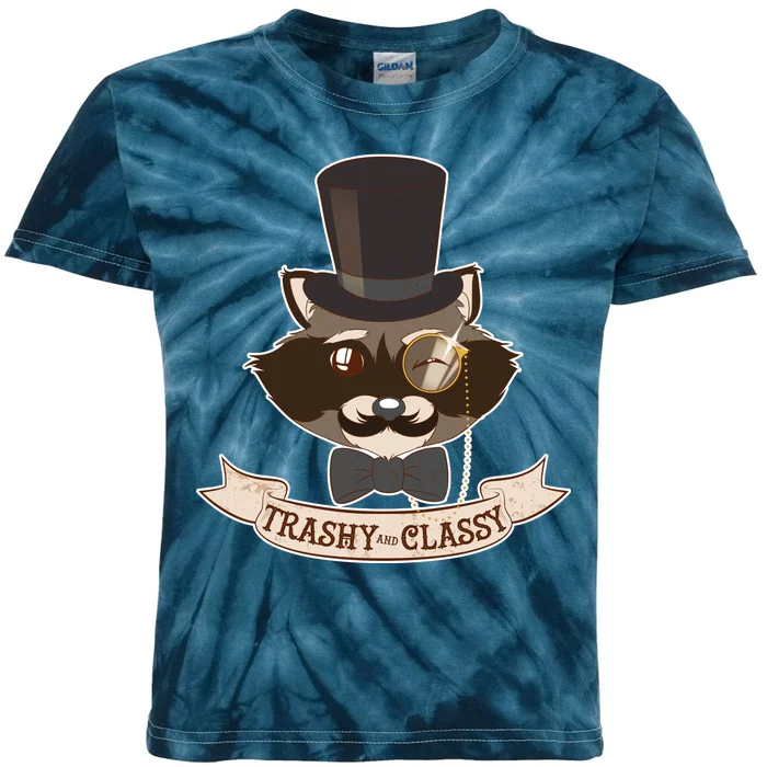 Fancy Trashy Classy Raccoon Kids Tie-Dye T-Shirt