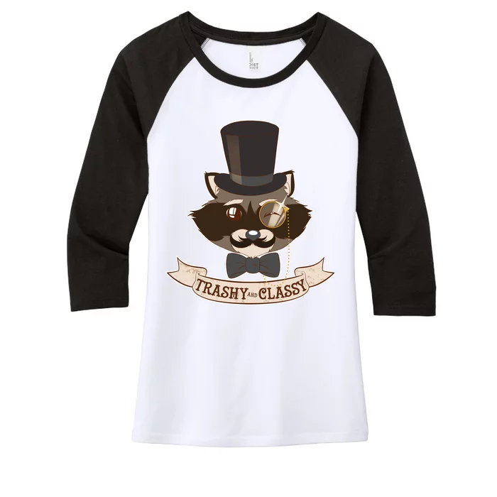 Fancy Trashy Classy Raccoon Women's Tri-Blend 3/4-Sleeve Raglan Shirt