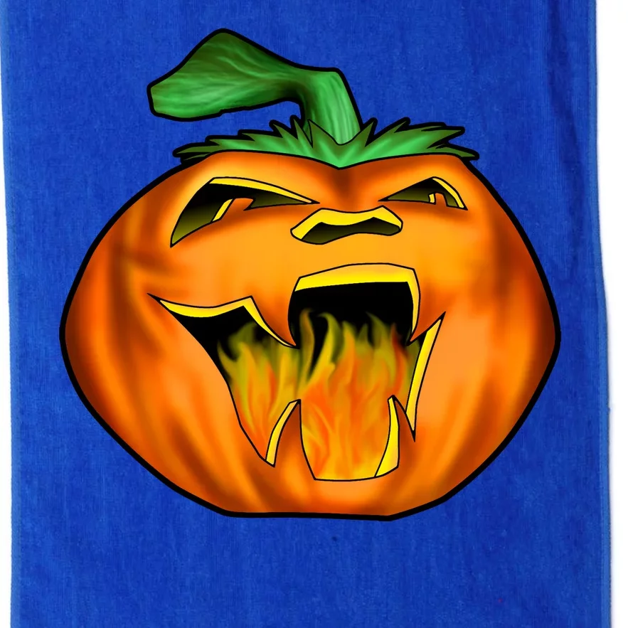 Fanged Fire Jack O' Lantern Pumpkin Halloween Platinum Collection Golf Towel