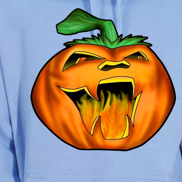 Fanged Fire Jack O' Lantern Pumpkin Halloween Unisex Surf Hoodie