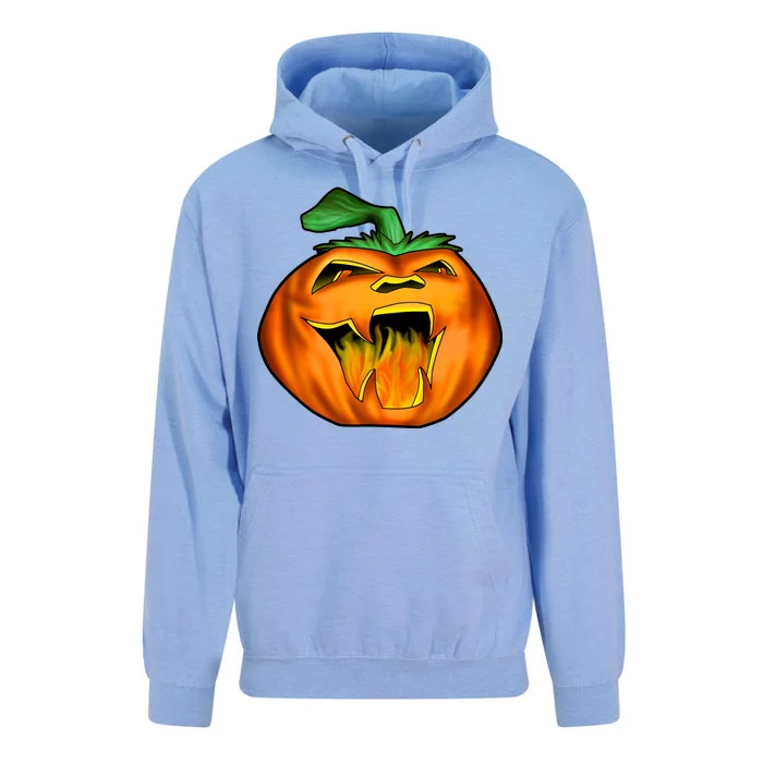 Fanged Fire Jack O' Lantern Pumpkin Halloween Unisex Surf Hoodie