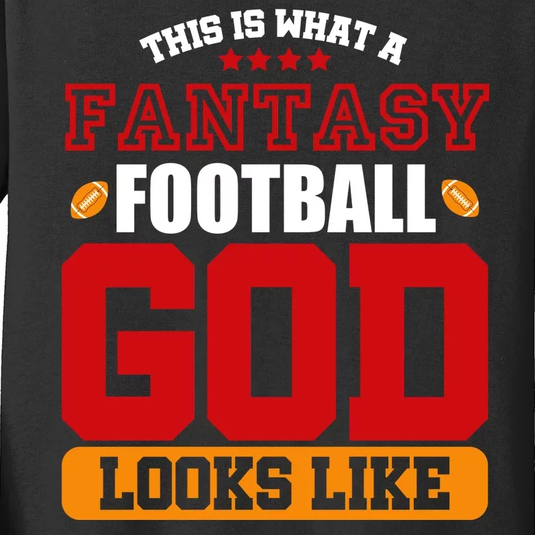 Fantasy Football God Kids Long Sleeve Shirt