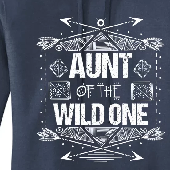 Funny Aunt Of The Wild One Gift Cute Aunties Gift Women's Pullover Hoodie