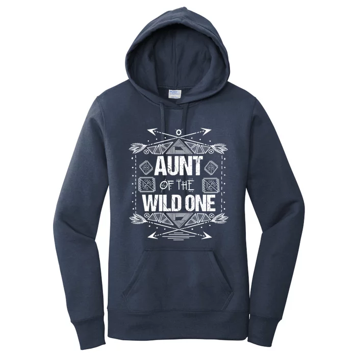 Funny Aunt Of The Wild One Gift Cute Aunties Gift Women's Pullover Hoodie