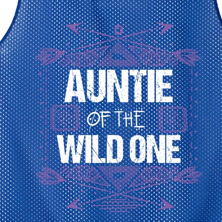 Funny Auntie Of The Wild One Gift Cute Aunt Gift Mesh Reversible Basketball Jersey Tank