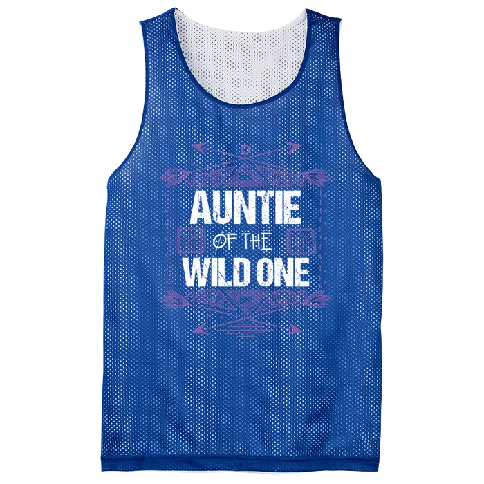 Funny Auntie Of The Wild One Gift Cute Aunt Gift Mesh Reversible Basketball Jersey Tank