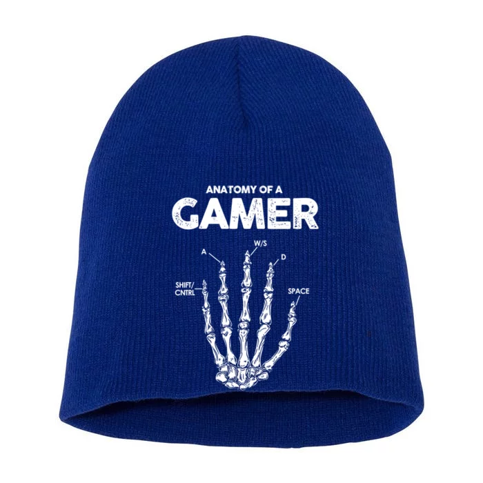 Funny Anatomy Of Gamer Skeleton Hand Gaming Gamer Great Gift Short Acrylic Beanie