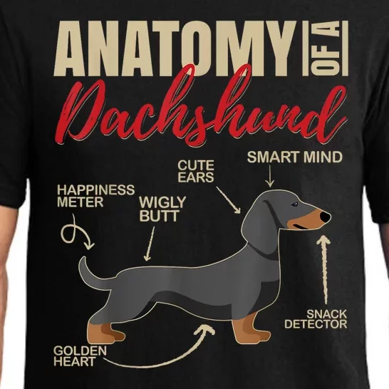 Funny Anatomy Of A Dachshund Dog Gift Pajama Set