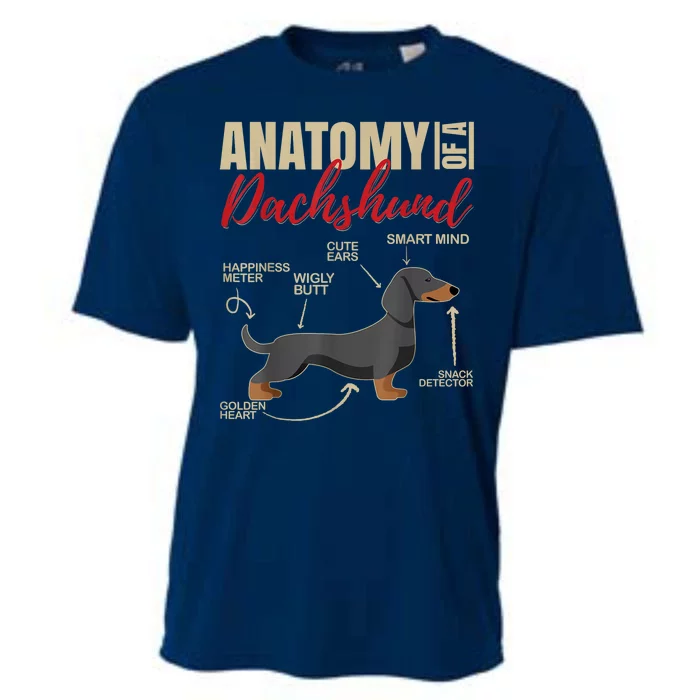 Funny Anatomy Of A Dachshund Dog Gift Cooling Performance Crew T-Shirt