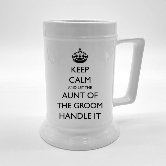 Funny Aunt Of The Groom From Nephew Wedding Cool Gift Front & Back Beer Stein