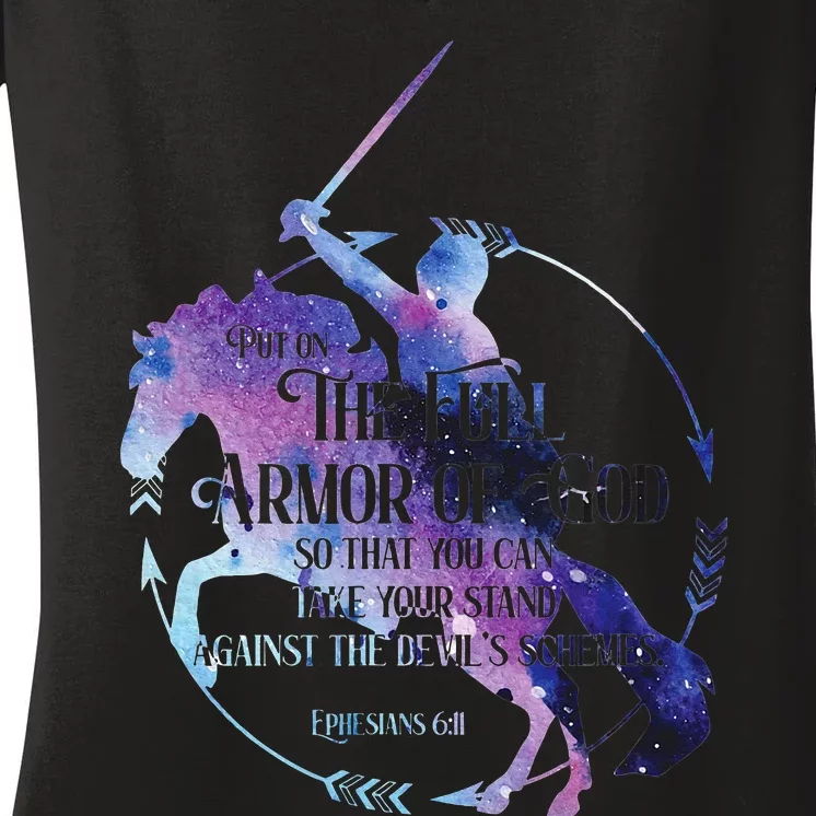 Full Armor of God Ephesians 611 Women's V-Neck T-Shirt