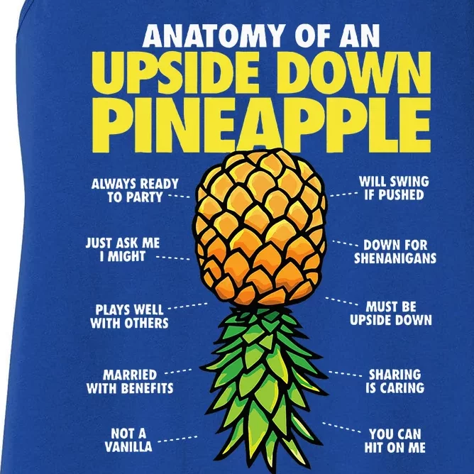 Funny Anatomy Of An Upside Down Pineapple Swinger Lifestyle Women's Racerback Tank