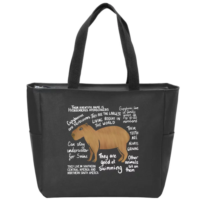 Funny Anatomy Of a Capybara Girls Cute Capybaras Zip Tote Bag