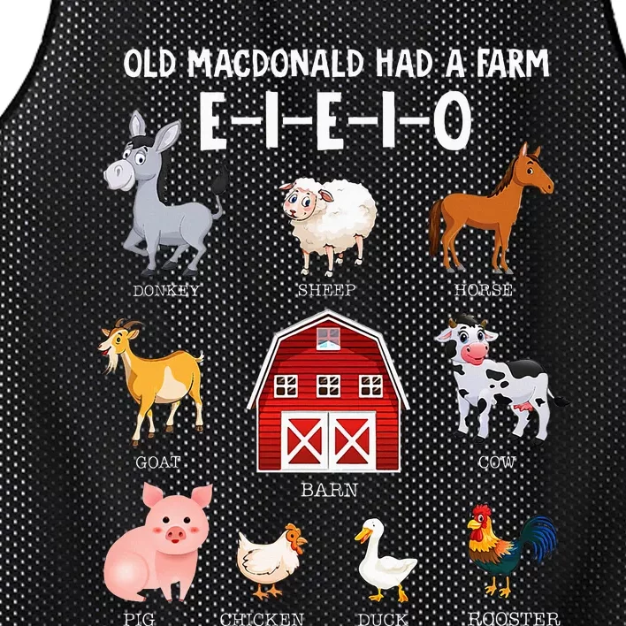 Farm Animals Old Macdonald Had A Farm Eieio Mesh Reversible Basketball Jersey Tank