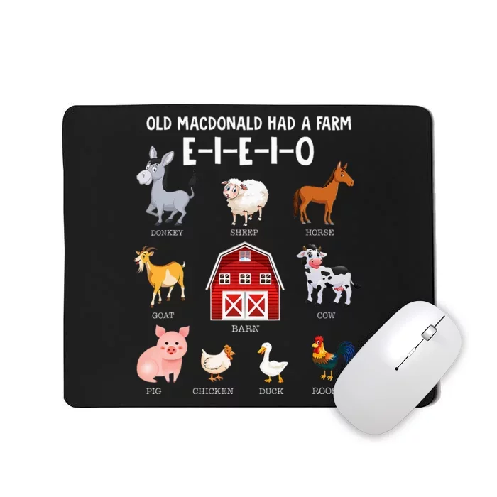 Farm Animals Old Macdonald Had A Farm Eieio Mousepad