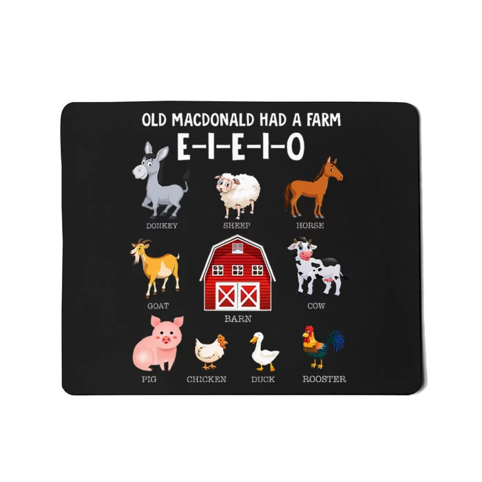 Farm Animals Old Macdonald Had A Farm Eieio Mousepad