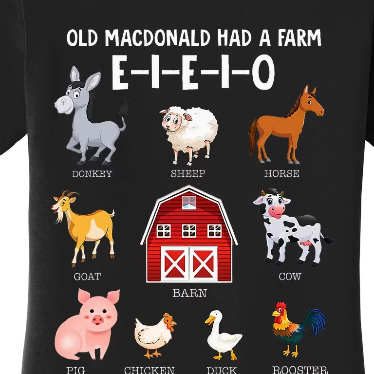 Farm Animals Old Macdonald Had A Farm Eieio Women's T-Shirt