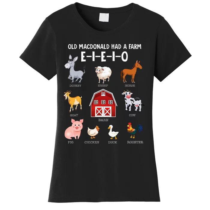 Farm Animals Old Macdonald Had A Farm Eieio Women's T-Shirt