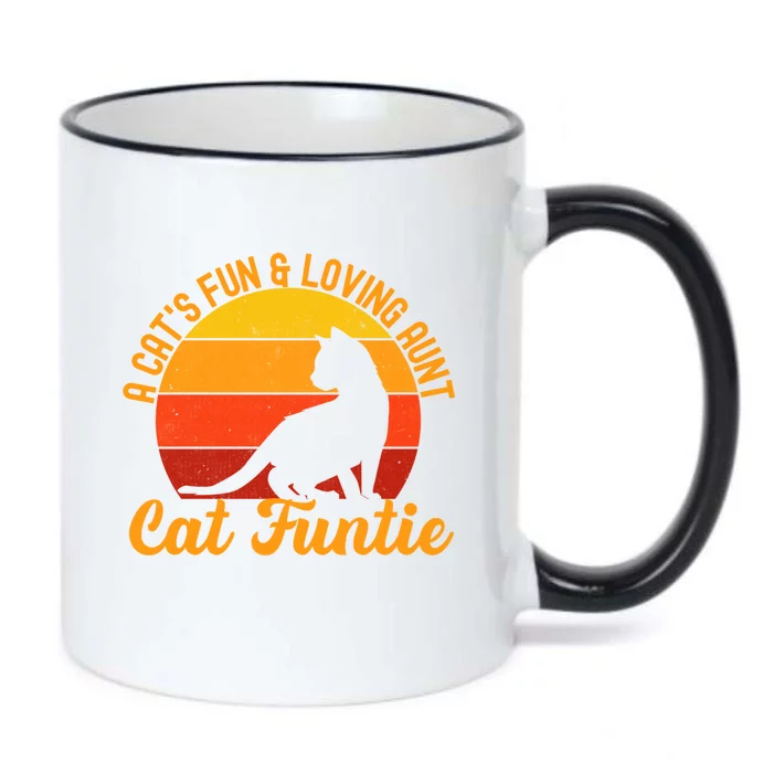 Funtie Aunt Of Cat Definition Gift Black Color Changing Mug