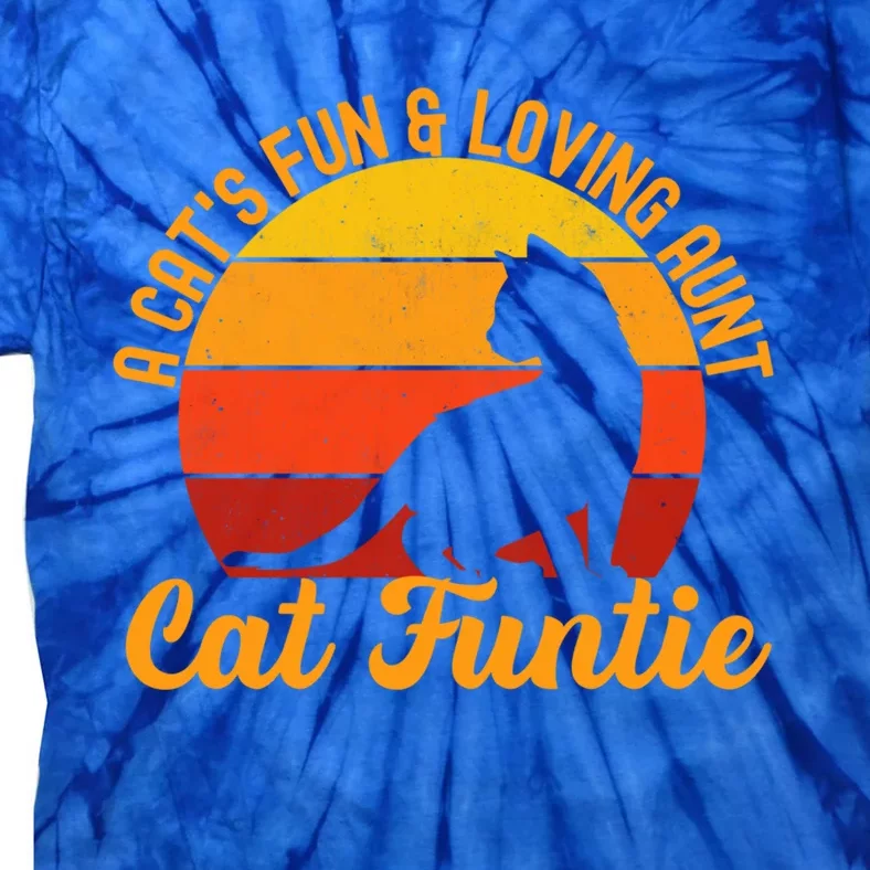 Funtie Aunt Of Cat Definition Gift Tie-Dye T-Shirt