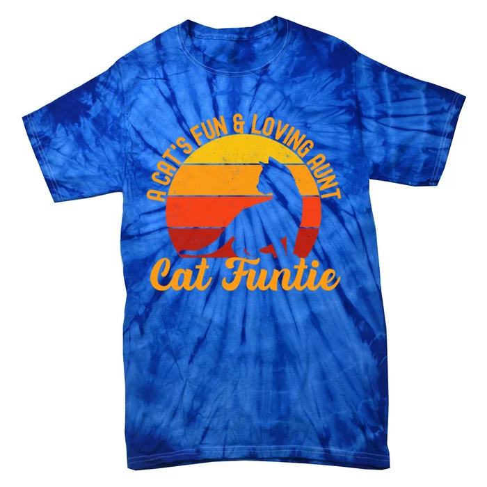 Funtie Aunt Of Cat Definition Gift Tie-Dye T-Shirt