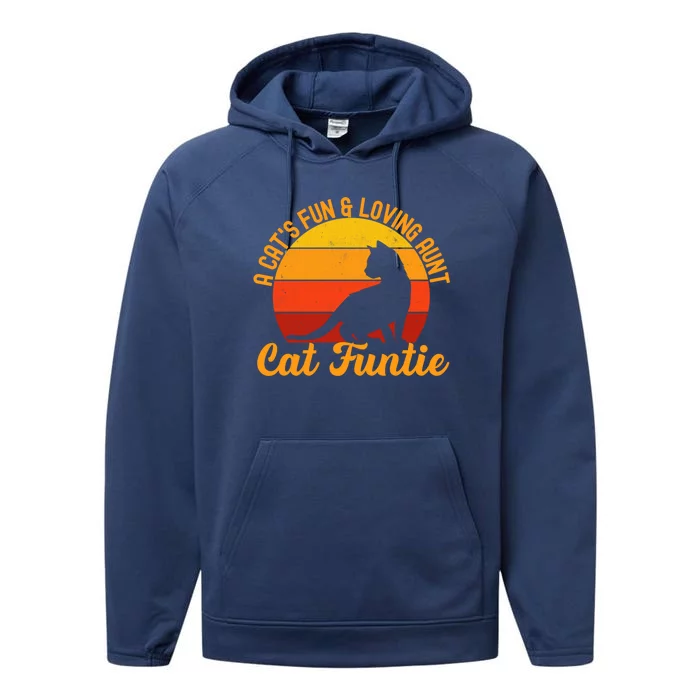 Funtie Aunt Of Cat Definition Gift Performance Fleece Hoodie