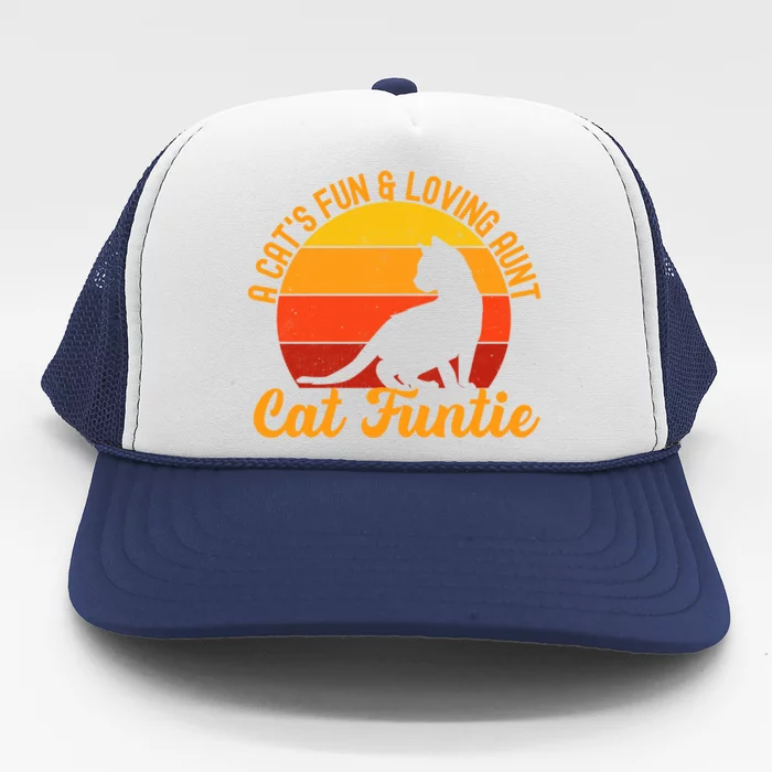 Funtie Aunt Of Cat Definition Gift Trucker Hat