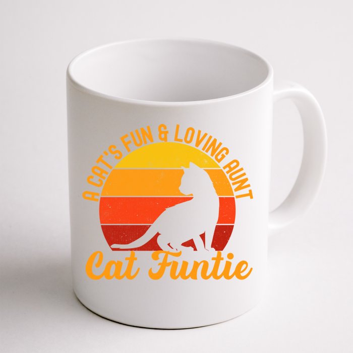 Funtie Aunt Of Cat Definition Gift Front & Back Coffee Mug