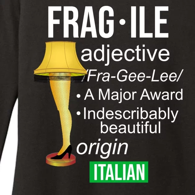 Fragile Adjective Origin Italian A Major Award Womens CVC Long Sleeve Shirt