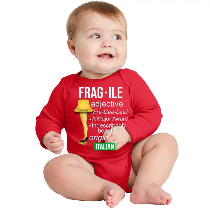 Fragile Adjective Origin Italian A Major Award Baby Long Sleeve Bodysuit