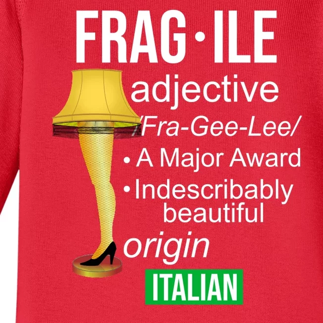 Fragile Adjective Origin Italian A Major Award Baby Long Sleeve Bodysuit