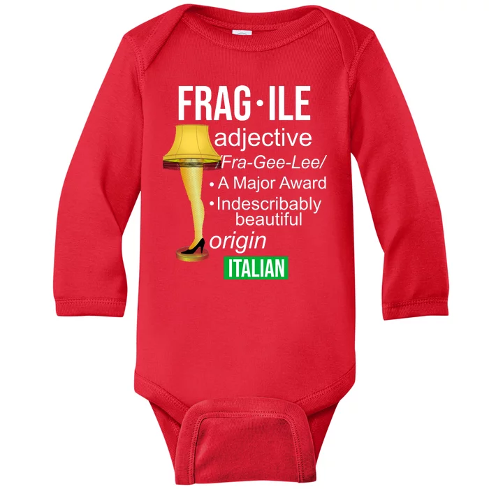 Fragile Adjective Origin Italian A Major Award Baby Long Sleeve Bodysuit