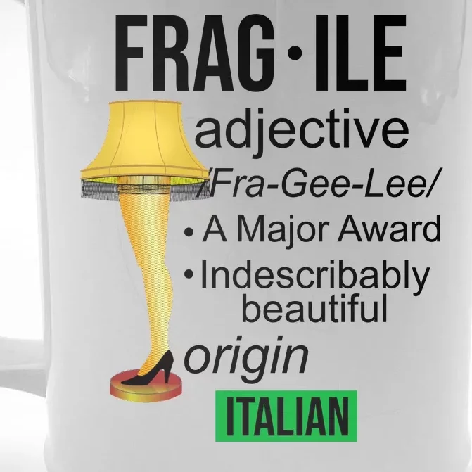 Fragile Adjective Origin Italian A Major Award Front & Back Beer Stein