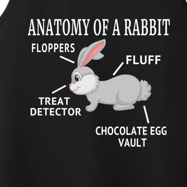 Funny Anatomy Of Rabbit Easter Cute Bunny Lover Mom Dad Gift Performance Tank