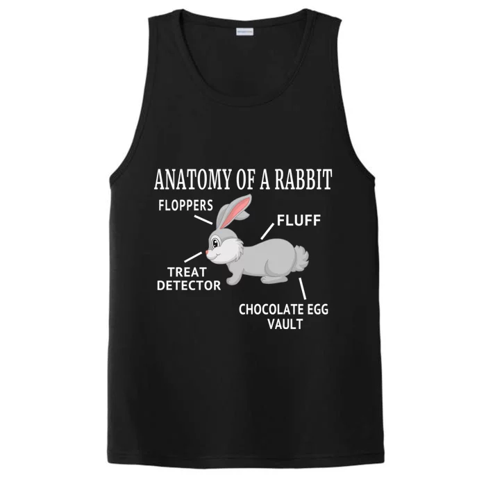 Funny Anatomy Of Rabbit Easter Cute Bunny Lover Mom Dad Gift Performance Tank