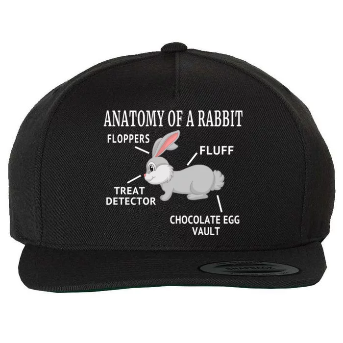 Funny Anatomy Of Rabbit Easter Cute Bunny Lover Mom Dad Gift Wool Snapback Cap