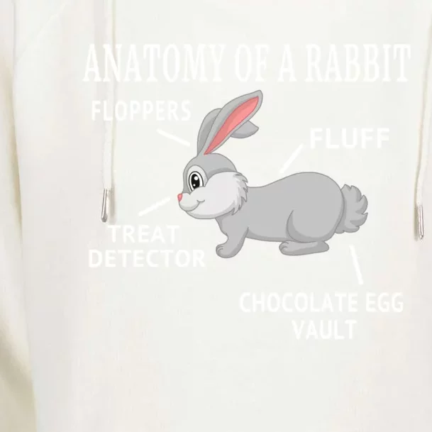 Funny Anatomy Of Rabbit Easter Cute Bunny Lover Mom Dad Gift Womens Funnel Neck Pullover Hood