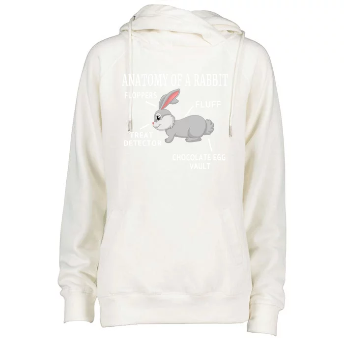 Funny Anatomy Of Rabbit Easter Cute Bunny Lover Mom Dad Gift Womens Funnel Neck Pullover Hood